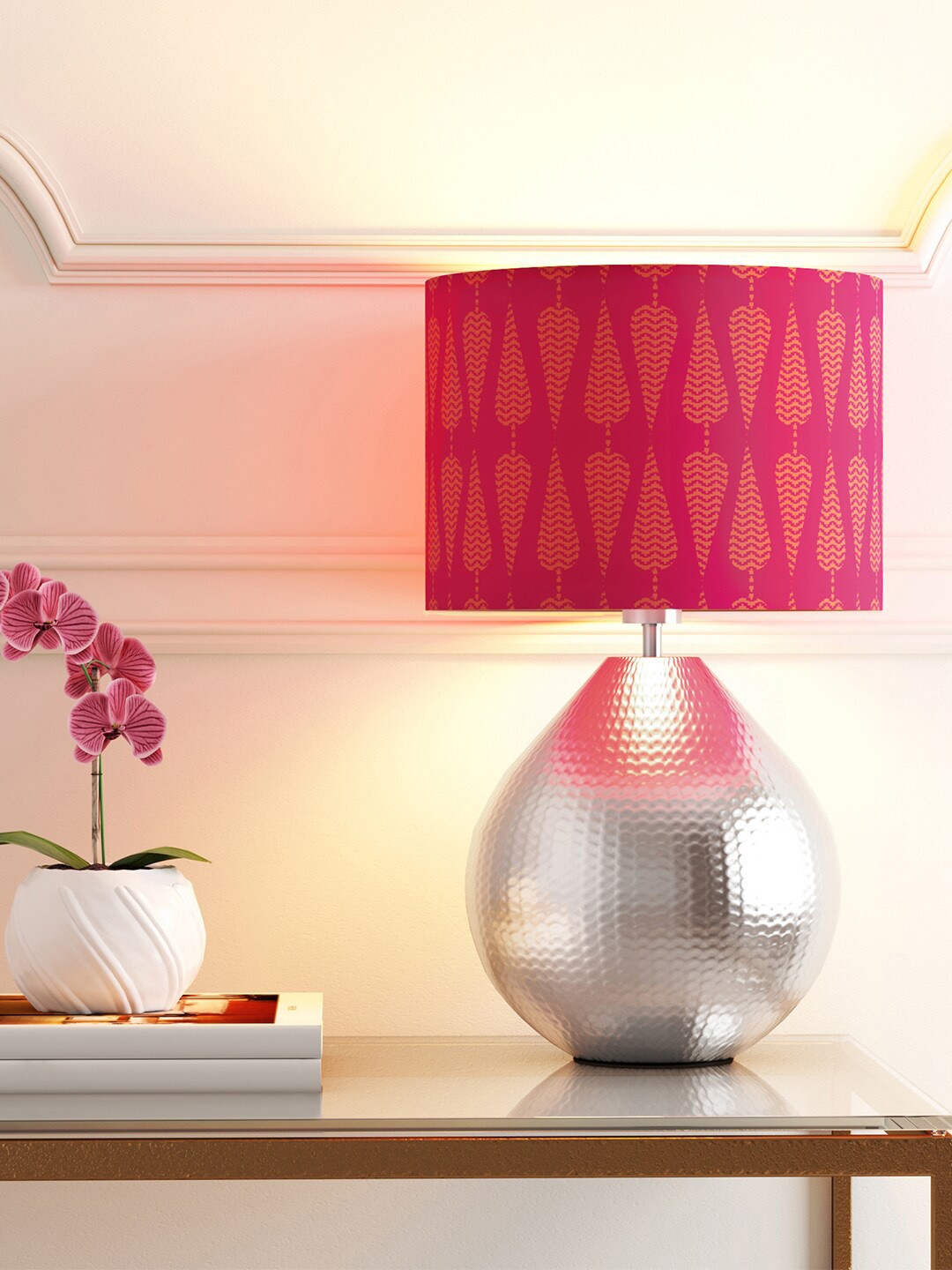 

India Circus by Krsnaa Mehta Pink & Orange Printed Table Top Lamp Shade