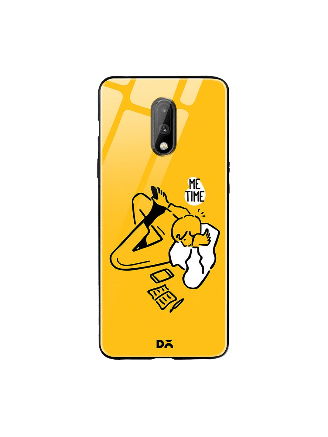 

DailyObjects Mustard Yellow & White Me Time OnePlus 7 Glass Case
