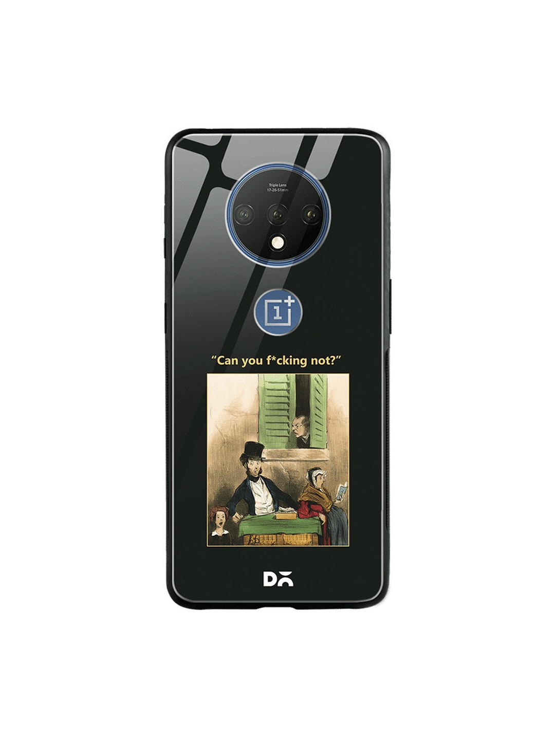

DailyObjects Black & Yellow Can You Not OnePlus 7T Glass Case
