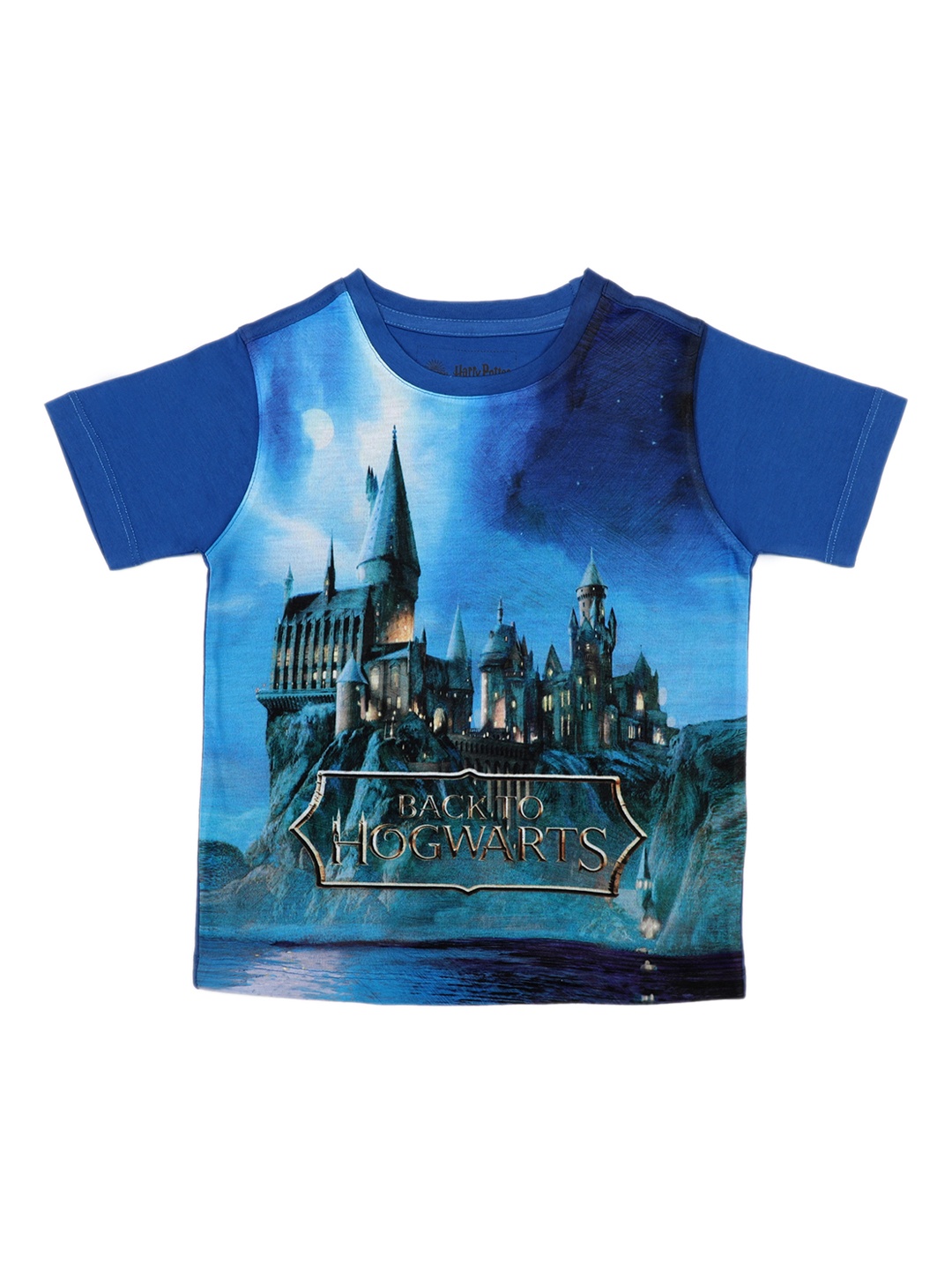 Harry Potter Boys Blue Printed Round Neck T-shirt