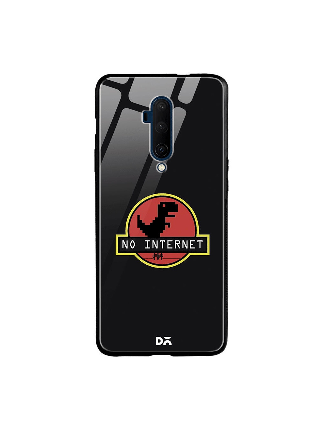 

DailyObjects Black & Red No Internet OnePlus 7T Pro Glass Case