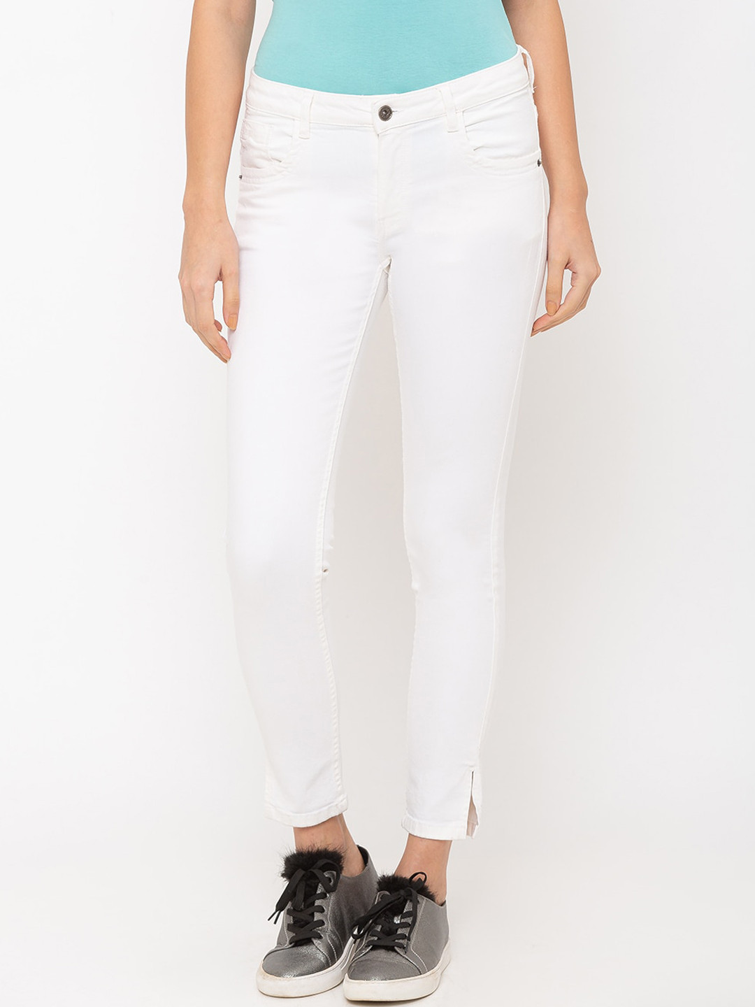 

Globus Women White Skinny Fit Mid-Rise Clean Look Jeans