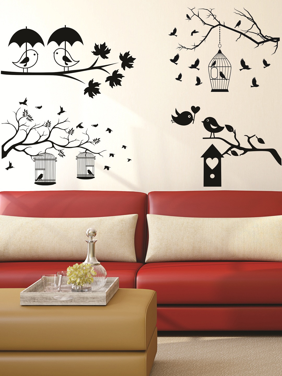 

WALLSTICK Black Birds & Trees Large Vinyl Wall Sticker