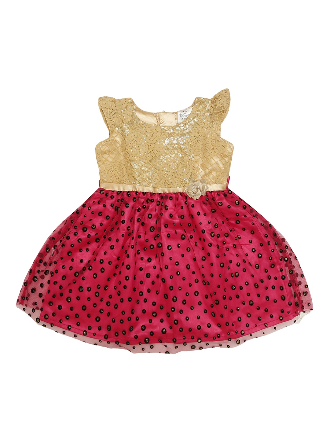 

Doodle Girls Red & Beige Printed Fit and Flare Dress