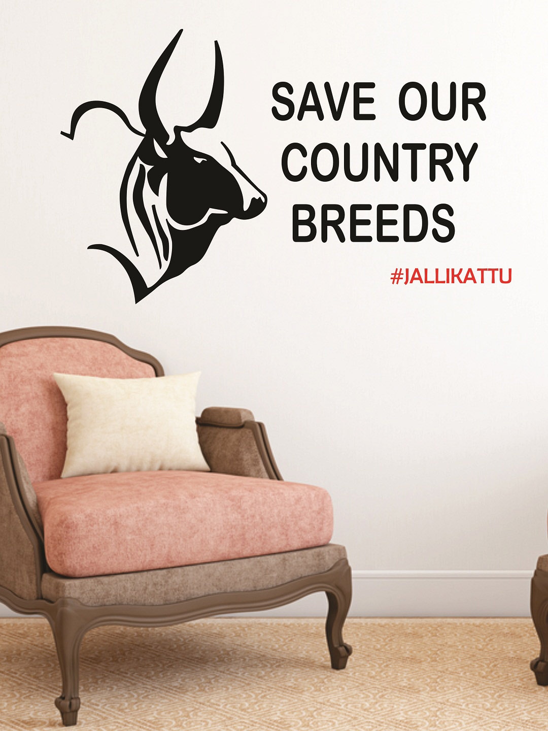 

WALLSTICK Black Save Our Country Breeds Large Vinyl Wall Sticker