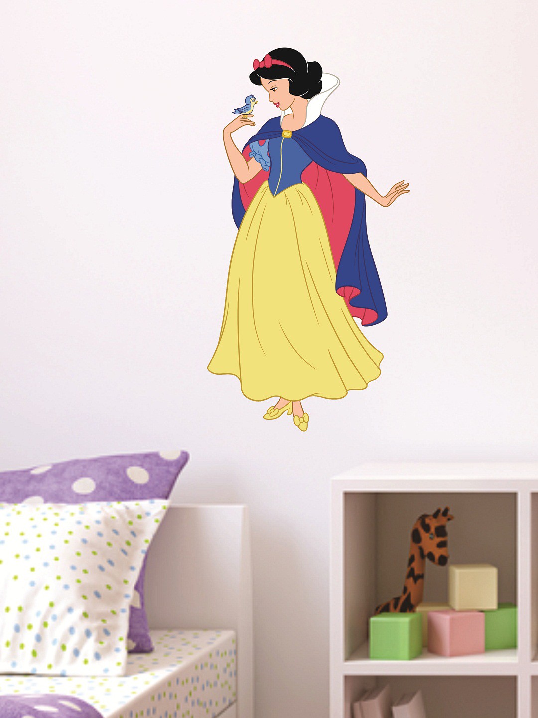 

WALLSTICK Yellow & Blue Girl With A Bird Large Vinyl Wall Sticker