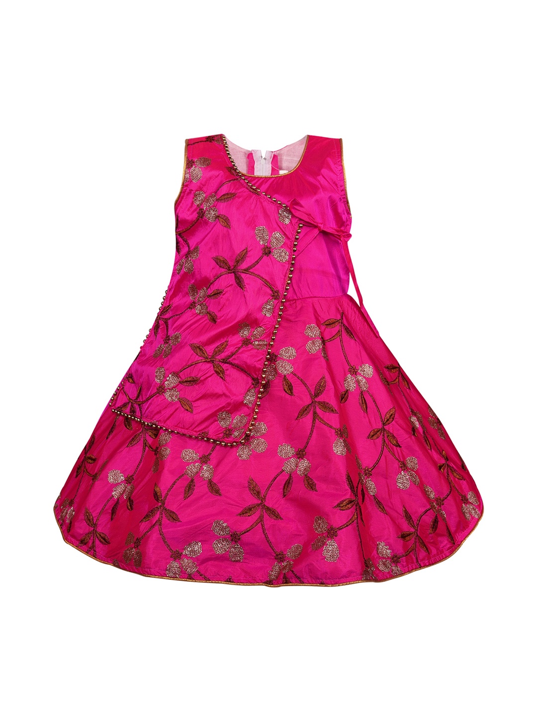 Wish Karo Girls Pink Printed A-Line Dress