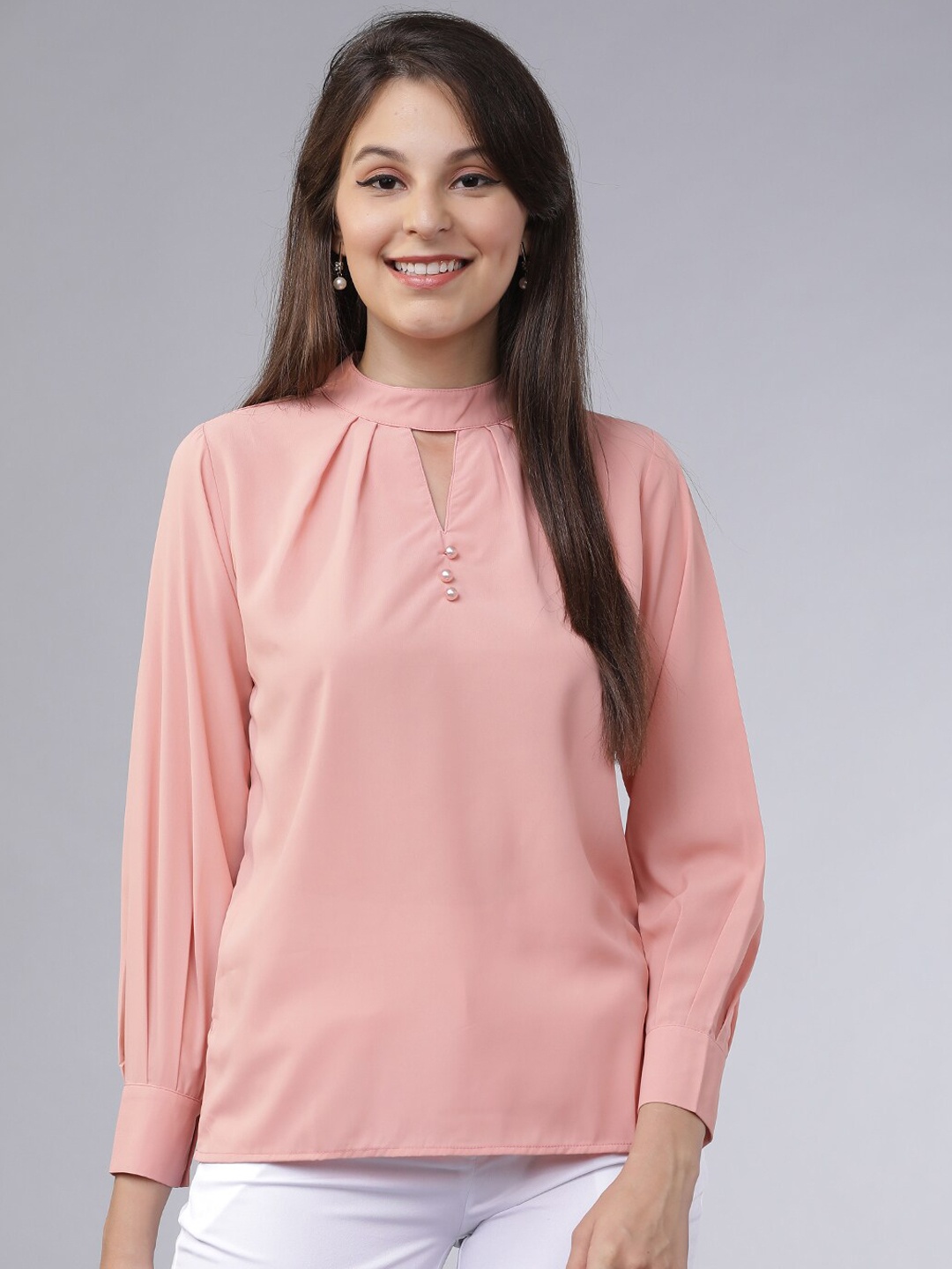 

Tokyo Talkies Women Pink Solid Top