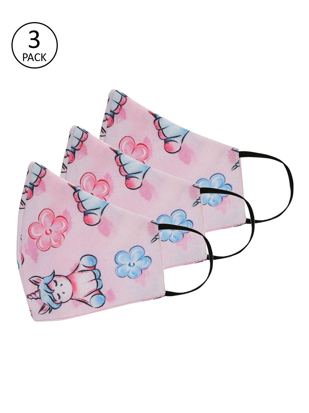 

Tossido Kids 3Pcs 3Ply Protective Outdoor Face Masks, Pink