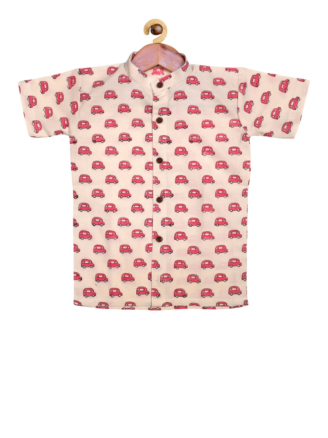 

SOULFULLY INDIAN Boys Off-White & Red Regular Fit Printed Casual Shirt