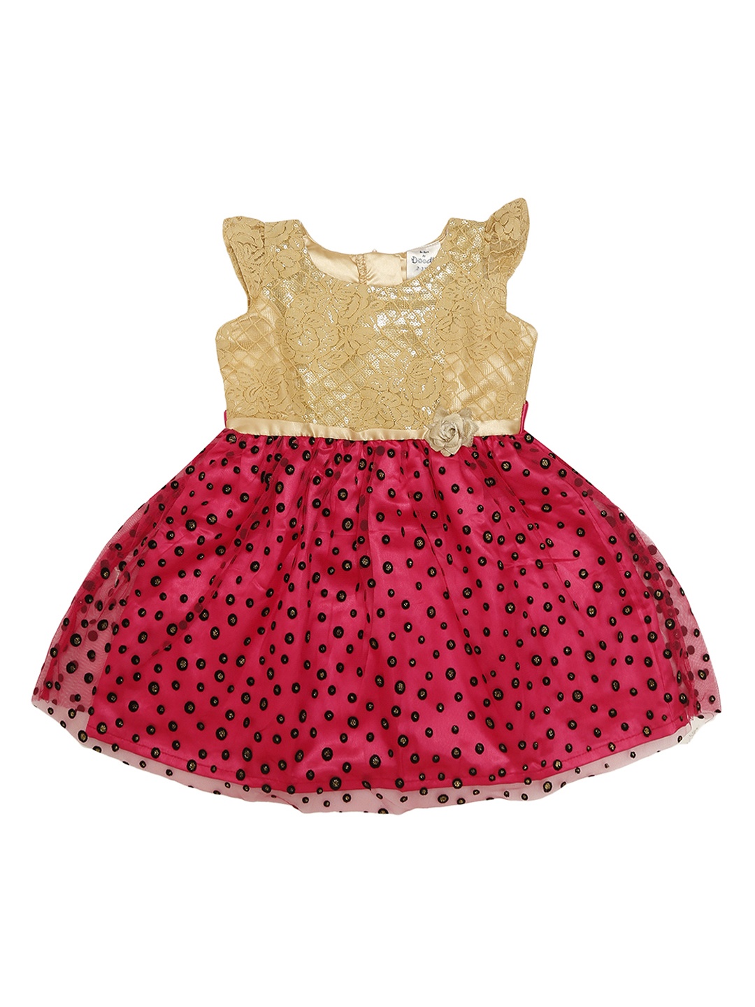

Doodle Girls Pink Printed Fit and Flare Dress