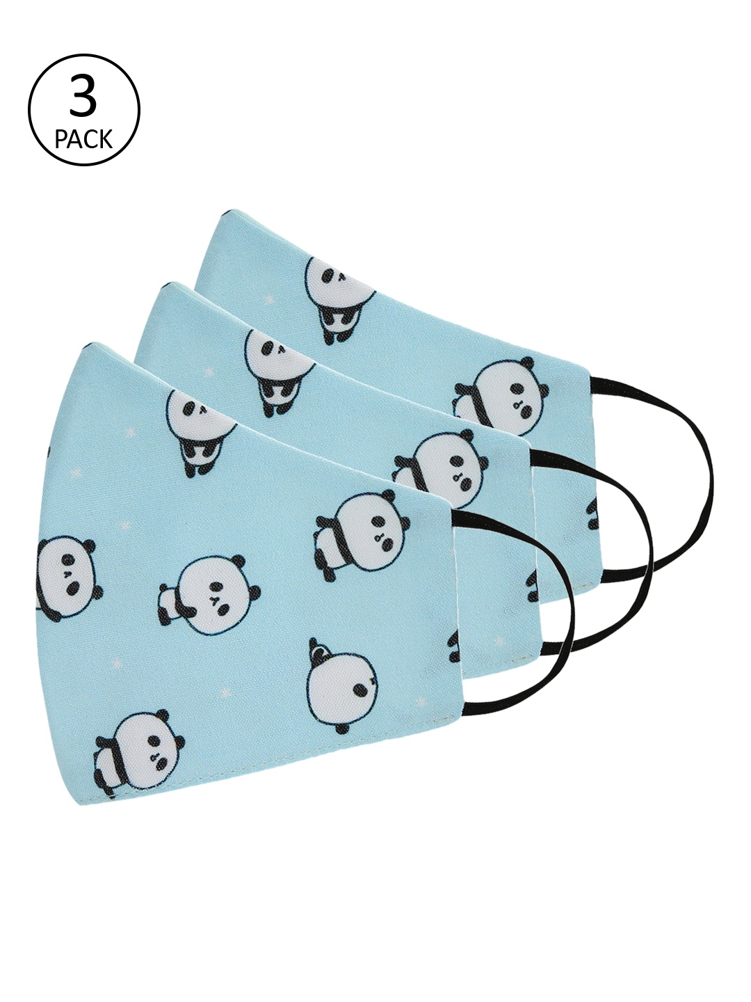 

Tossido Kids 3 Pcs Blue Printed 3-Ply Reusable Cloth Masks