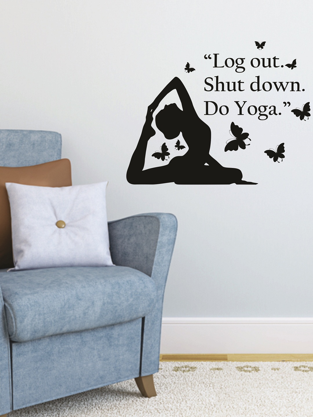 

WALLSTICK Black Hath Yoga Pose Large Vinyl Wall Sticker