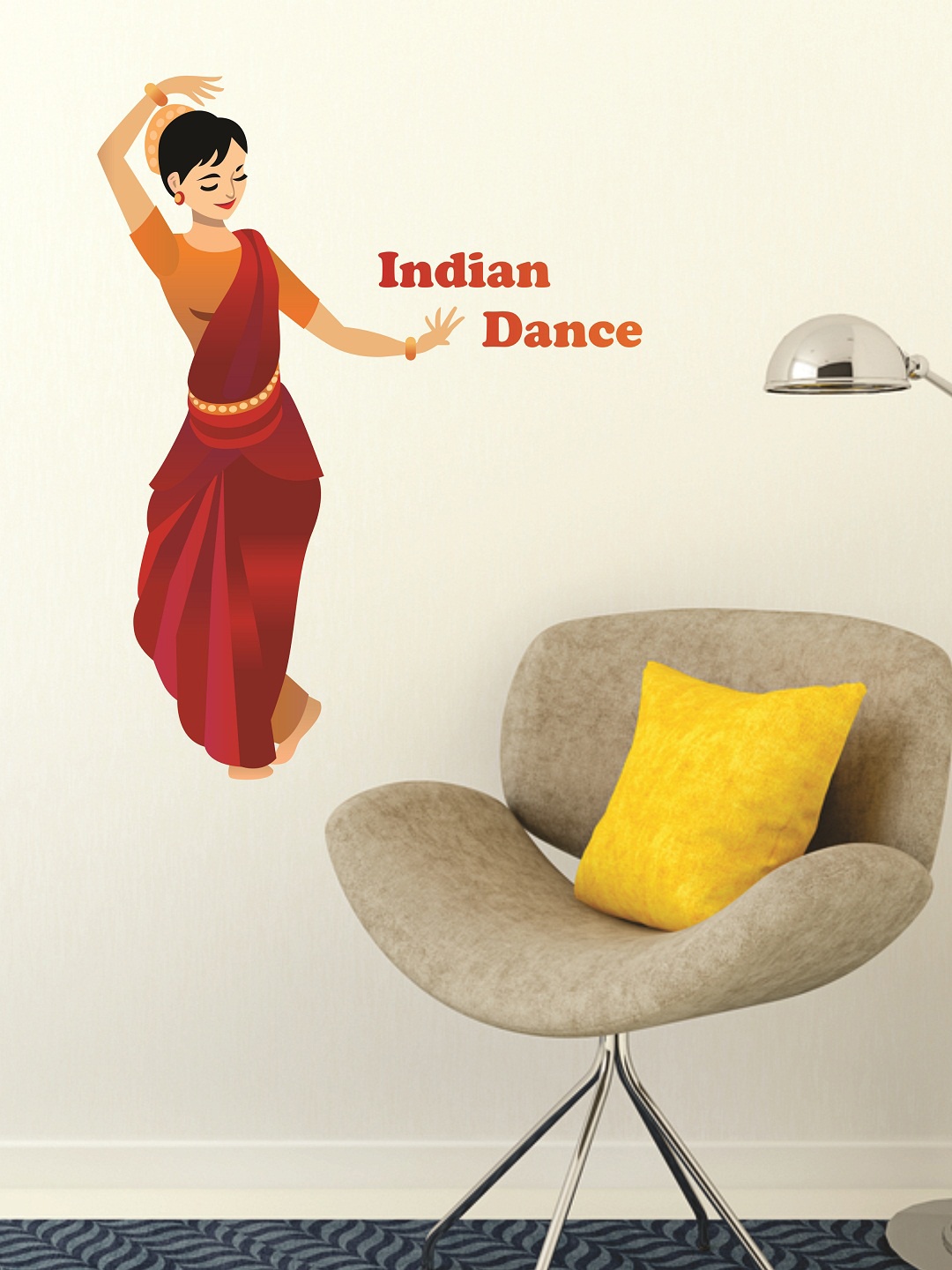 

WALLSTICK Red & Orange Indian Dance Large Vinyl Wall Sticker
