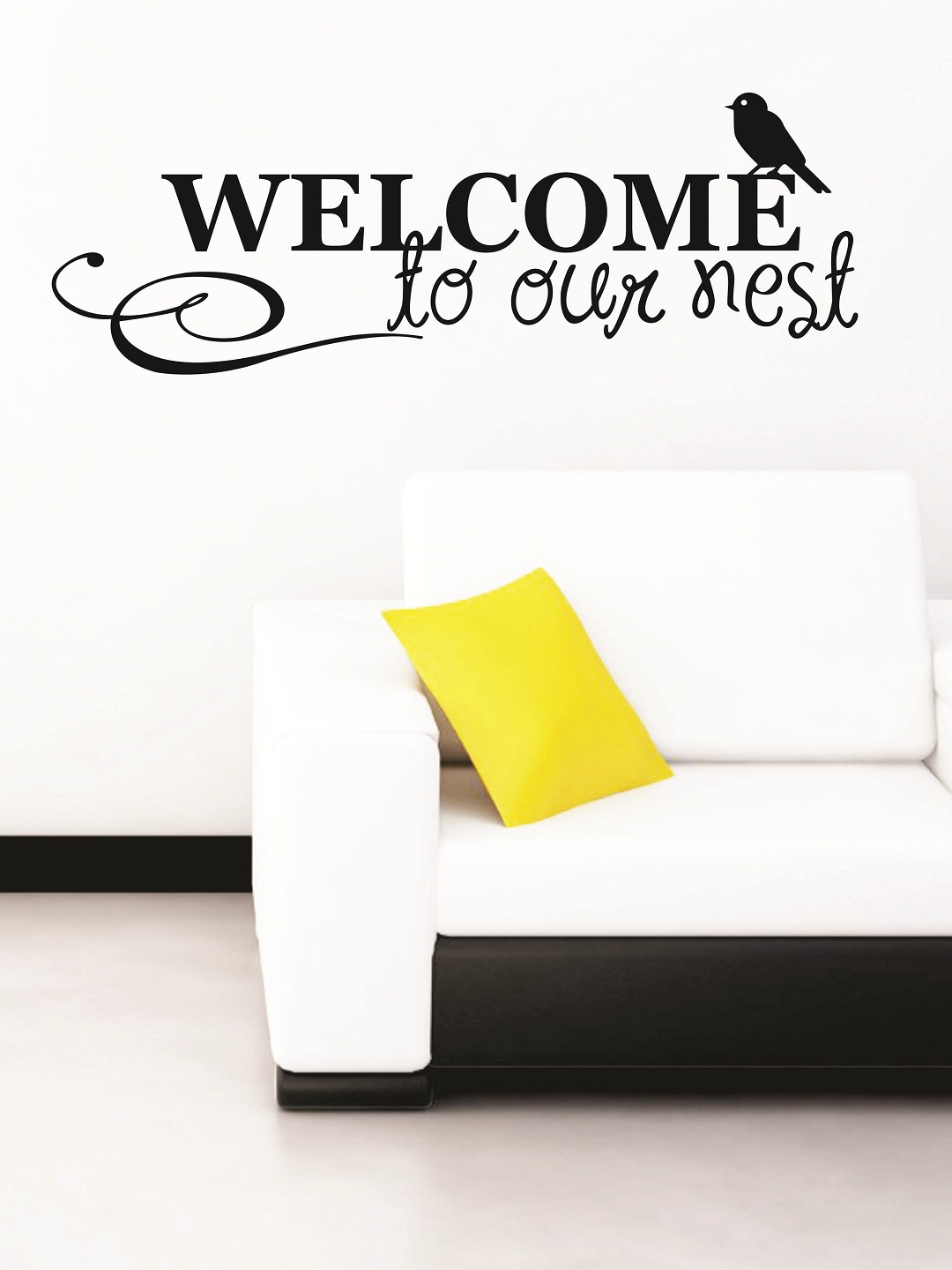 

WALLSTICK Welcome To Our Nest Large Vinyl Wall Sticker, Black