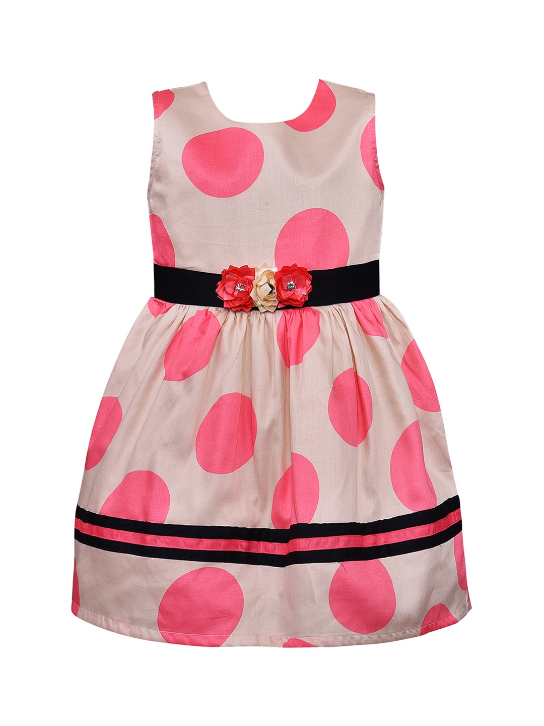 Wish Karo Girls Pink Printed A-Line Dress
