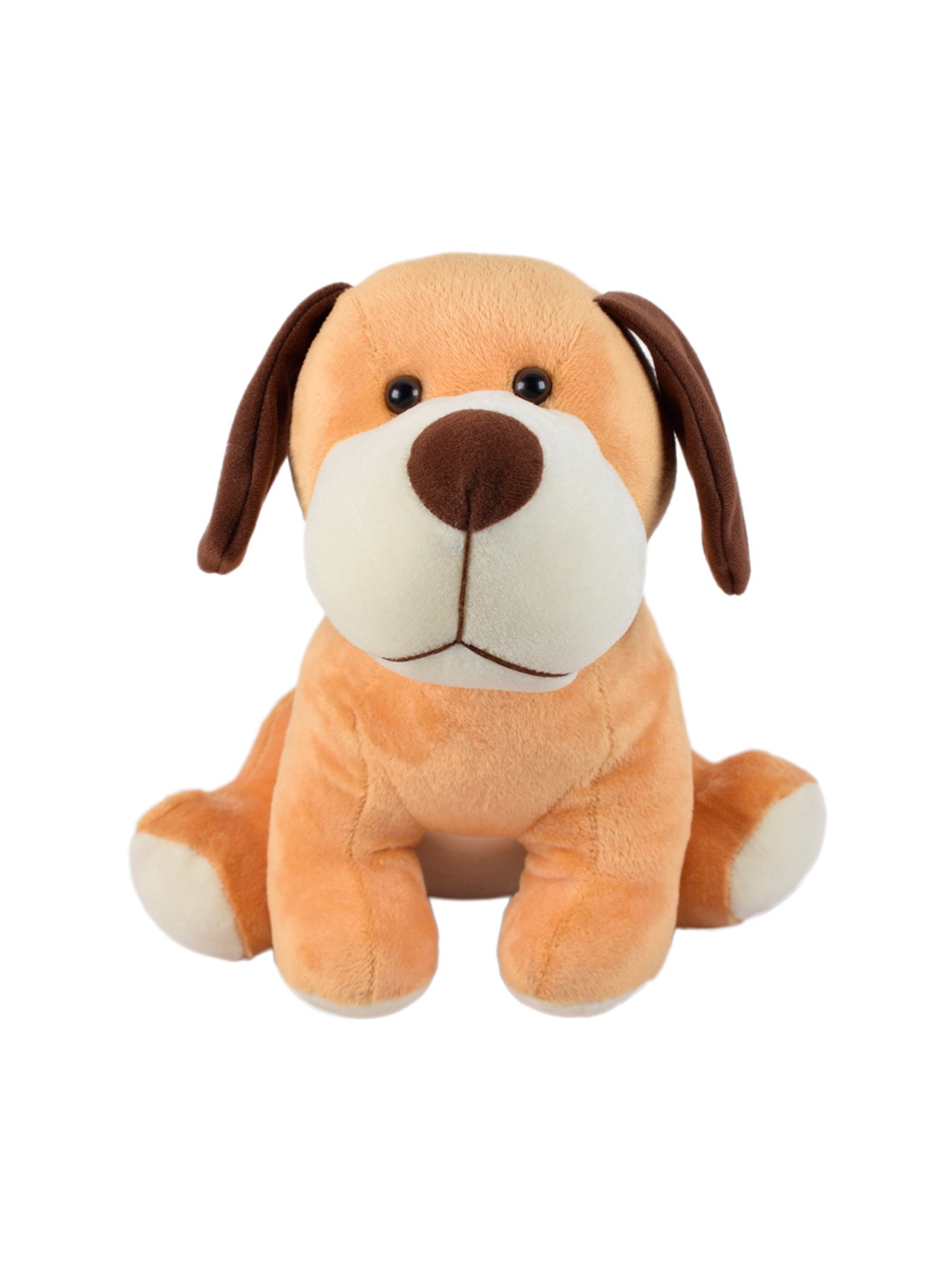 Ultra Kids Orange & White Colourblocked Cute Sitting Dog Soft Toy, Brown