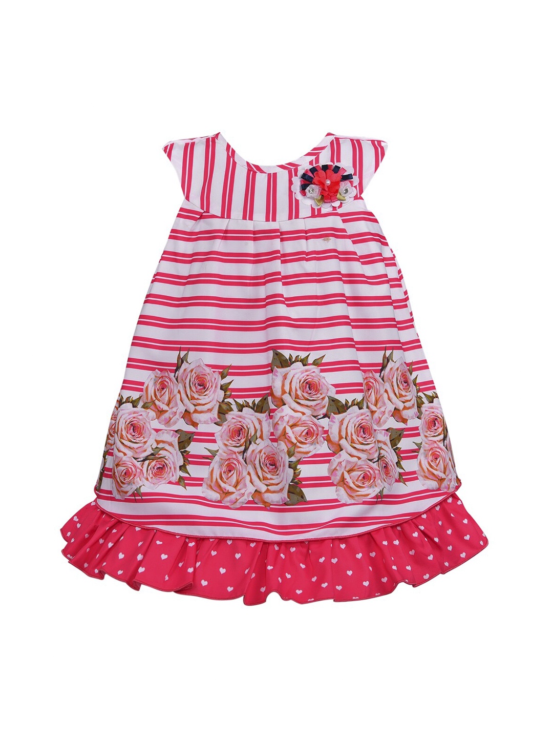 

Wish Karo Girls Red & White Striped A-Line Dress