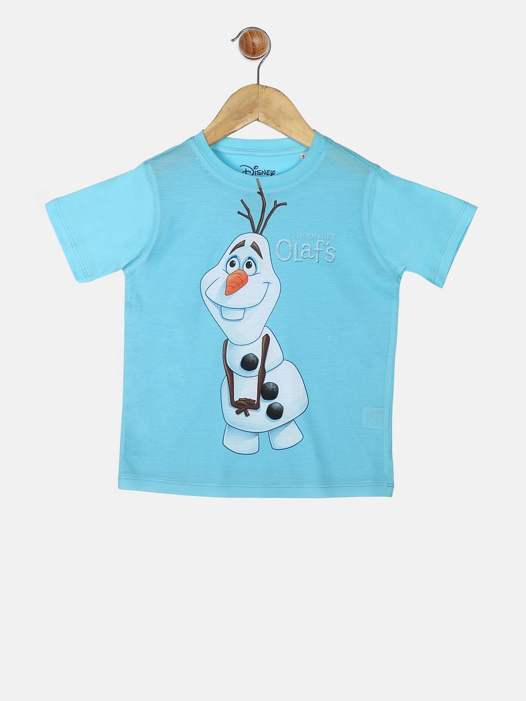 

YK Disney Boys Blue Disney Olaf Printed Round Neck T-shirt
