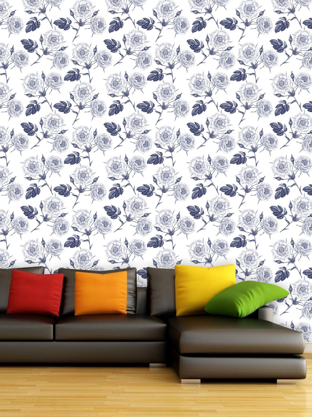 

PAPANE DESIGN White & Grey Floral Waterproof Vinyl Wallpaper