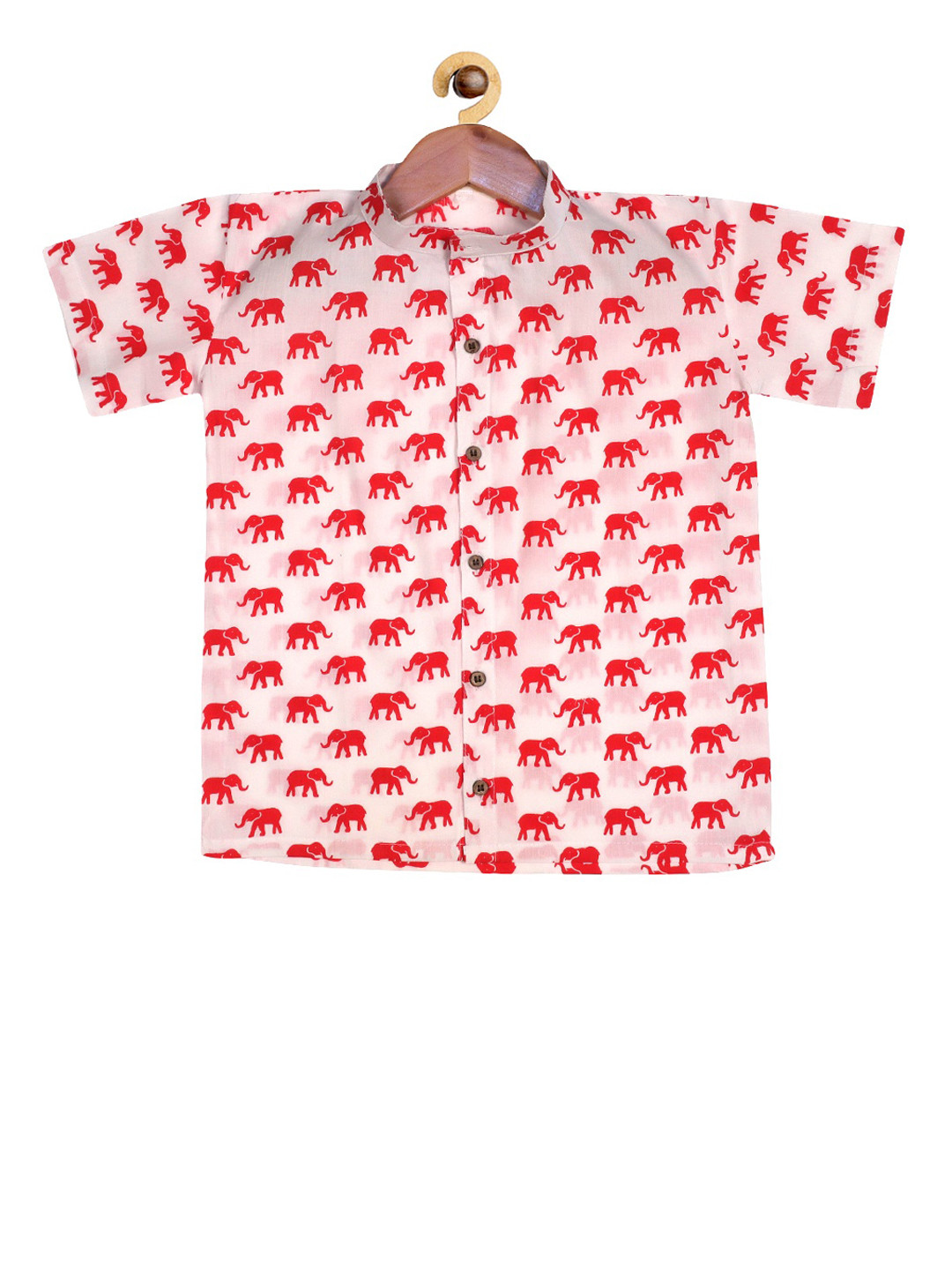 

SOULFULLY INDIAN Boys Off-White & Red Regular Fit Printed Casual Shirt