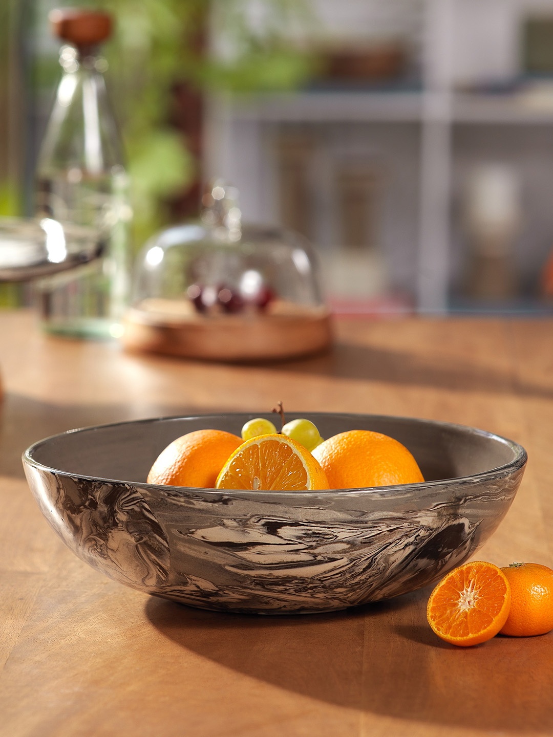 ellementry Grey Large Carbon Ceramic Serving Bowl