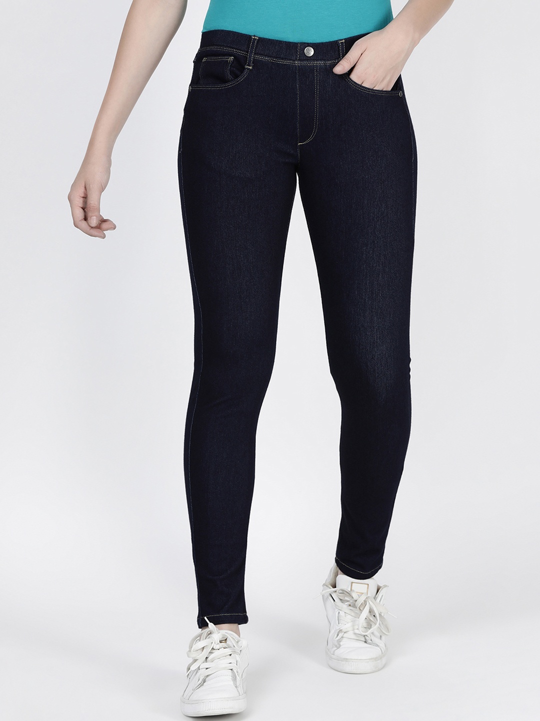 

TWIN BIRDS Women Blue Solid Denim Jeggings