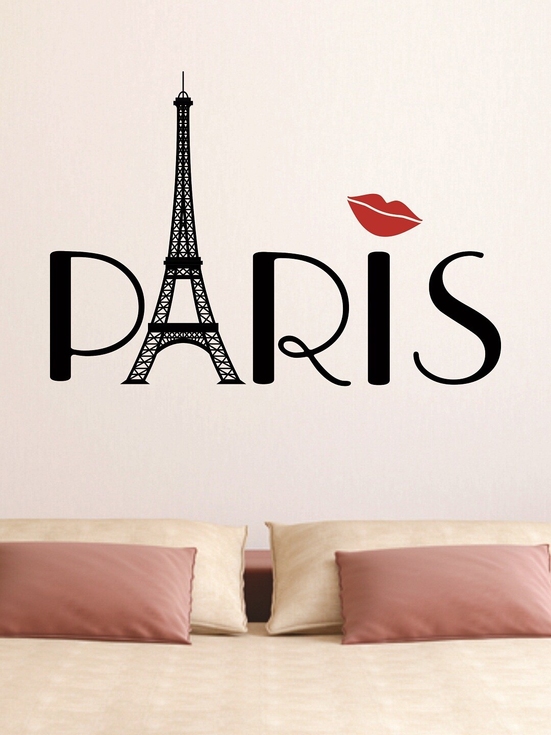 

WALLSTICK Black & Red Eiffel Tower Paris Large Vinyl Wall Sticker