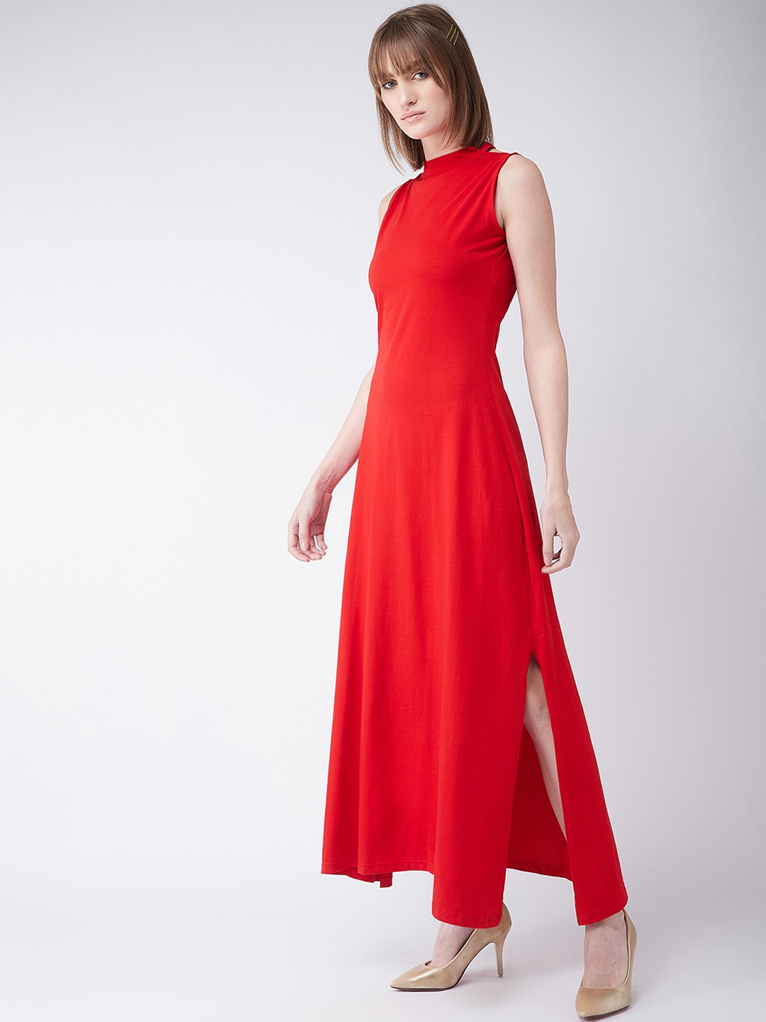 

Miss Chase Women Red Solid Maxi Dress