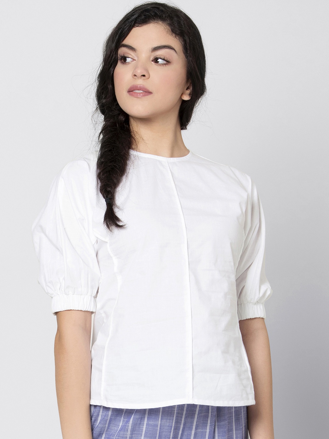 FabAlley Women White Solid Top