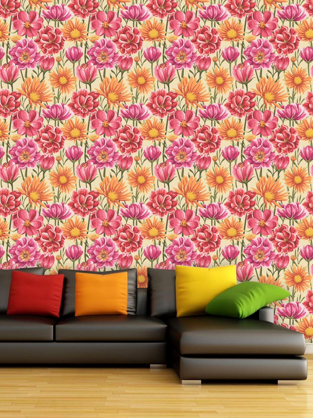 

PAPER PLANE DESIGN Pink & Orange Floral Waterproof Vinyl Wallpaper