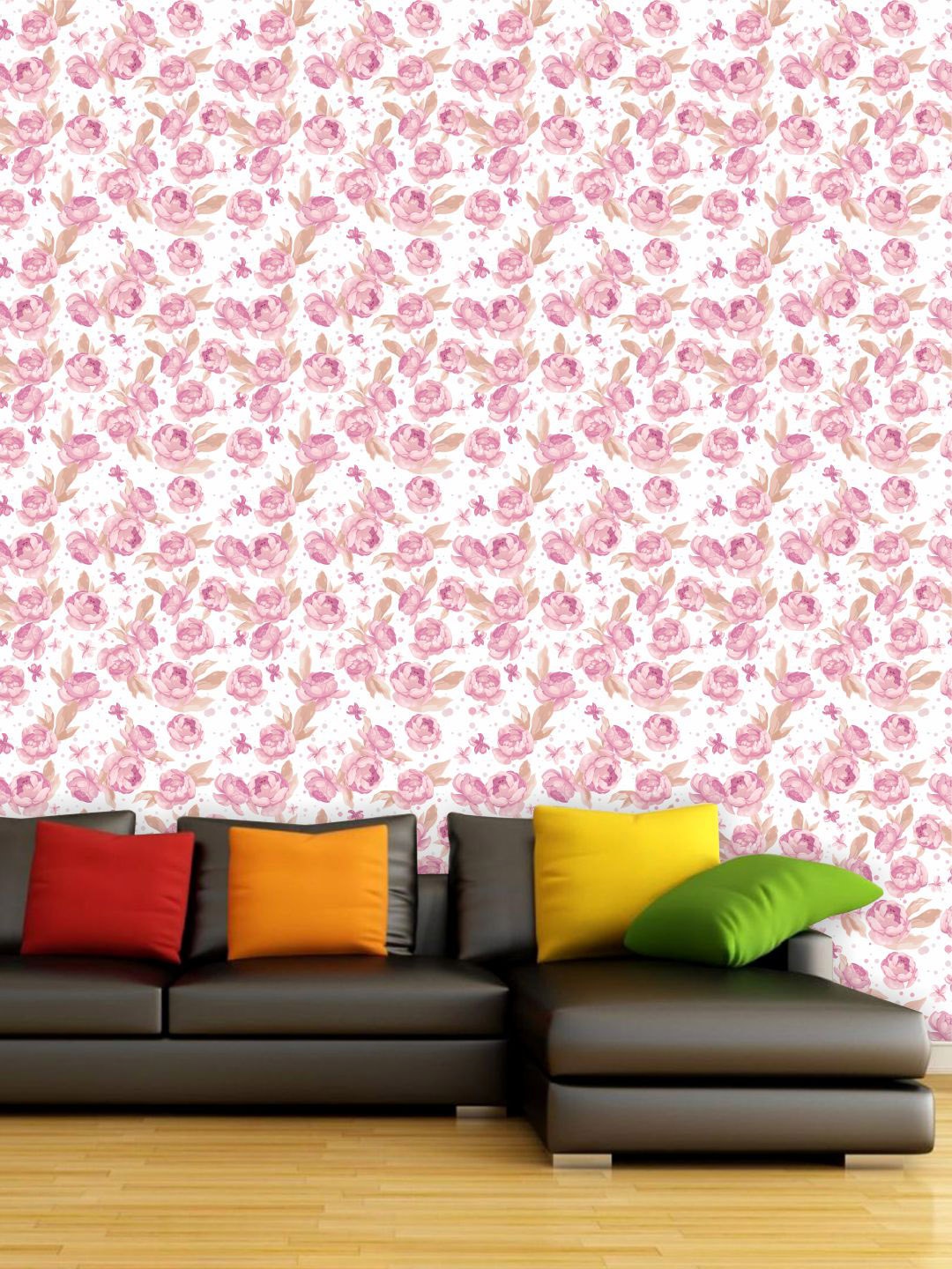 

PAPER PLANE DESIGN Pink & Brown Floral Waterproof Vinyl Wallpaper