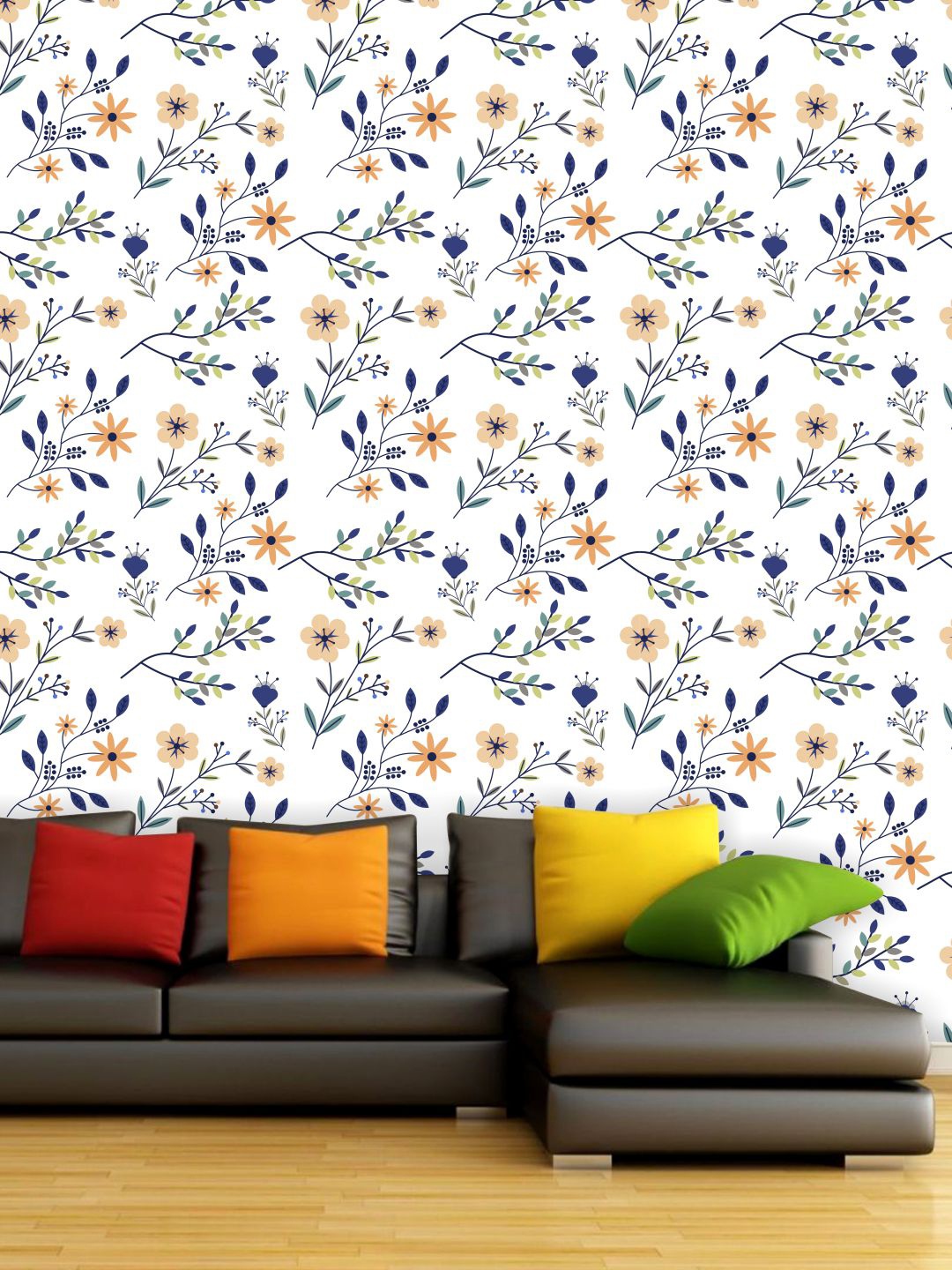 

PAPER PLANE DESIGN Off-White & Blue Floral Waterproof Vinyl Wallpaper