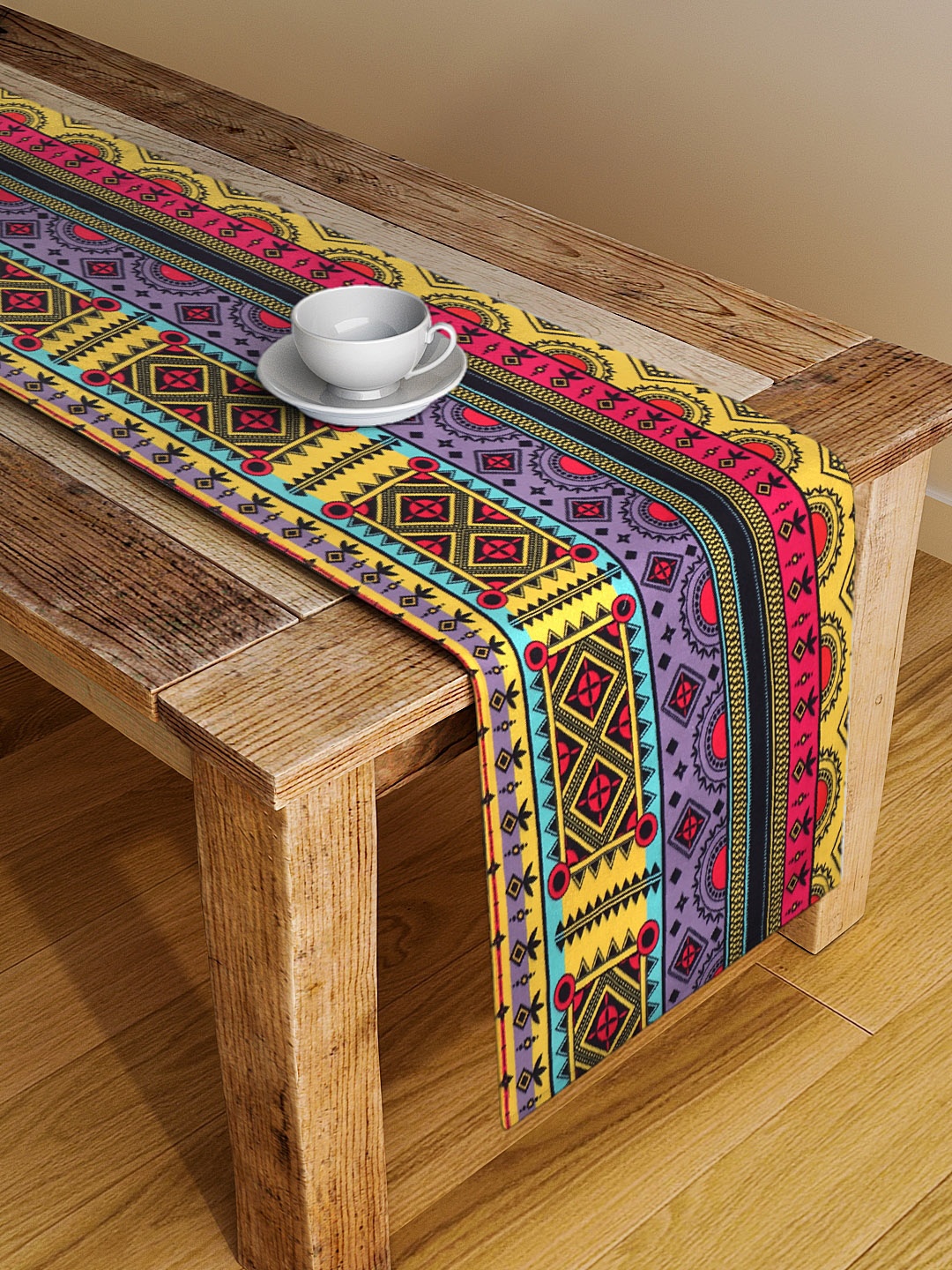 

Alina decor Yellow & Pink Digital Printed Table Runner