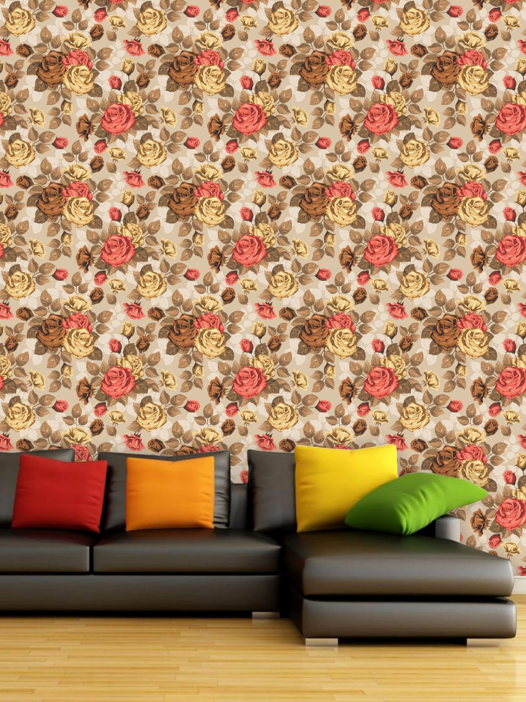

PAPER PLANE DESIGN Red & Brown Floral Waterproof Vinyl Wallpaper