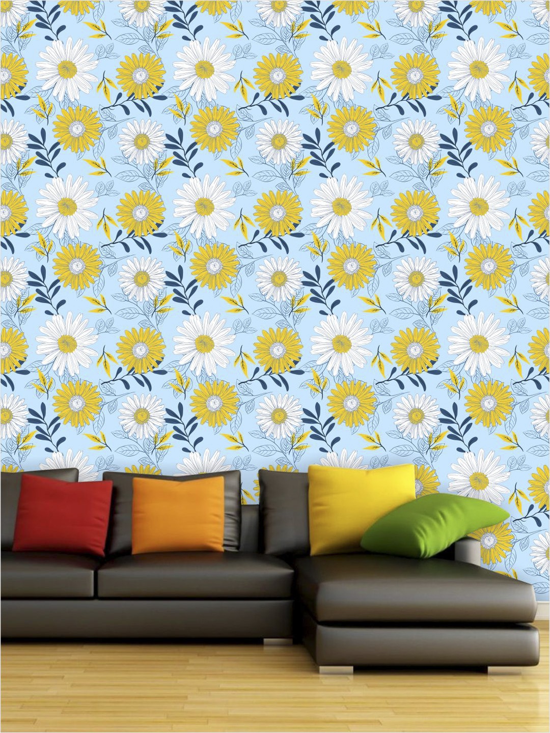 

PAPER PLANE DESIGN Blue & Yellow Floral Waterproof Vinyl Wallpaper