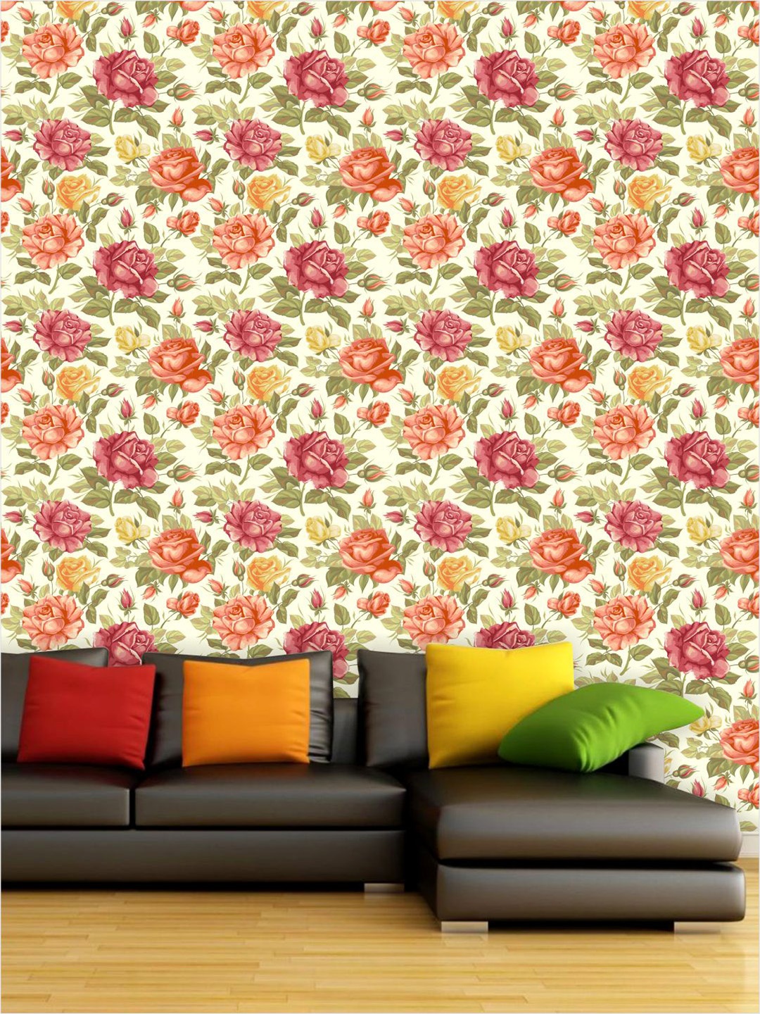 

PAPER PLANE DESIGN Red & Green Floral Waterproof Vinyl Wallpaper