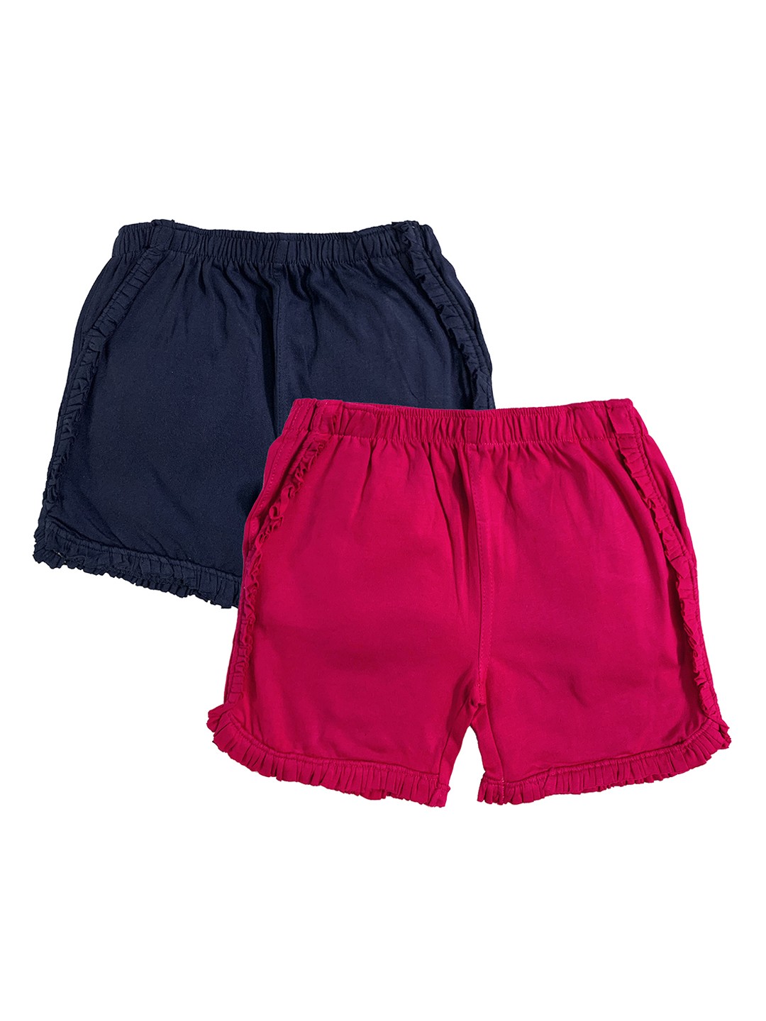 

KiddoPanti Girls Pack of 2 Regular Shorts, Navy blue