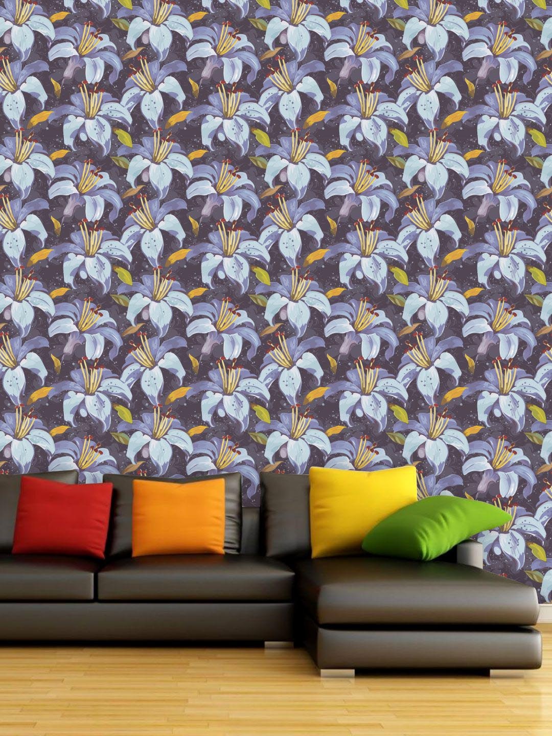 

PAPER PLANE DESIGN Purple & Blue Floral Waterproof Vinyl Wallpaper