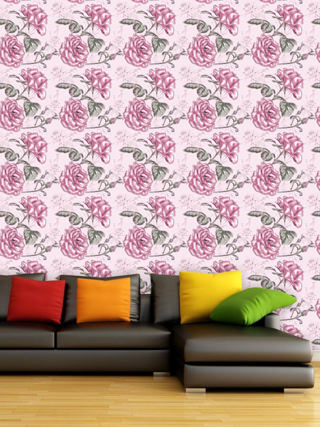 

PAPER PLANE DESIGN Pink & Green Floral Waterproof Vinyl Wallpaper