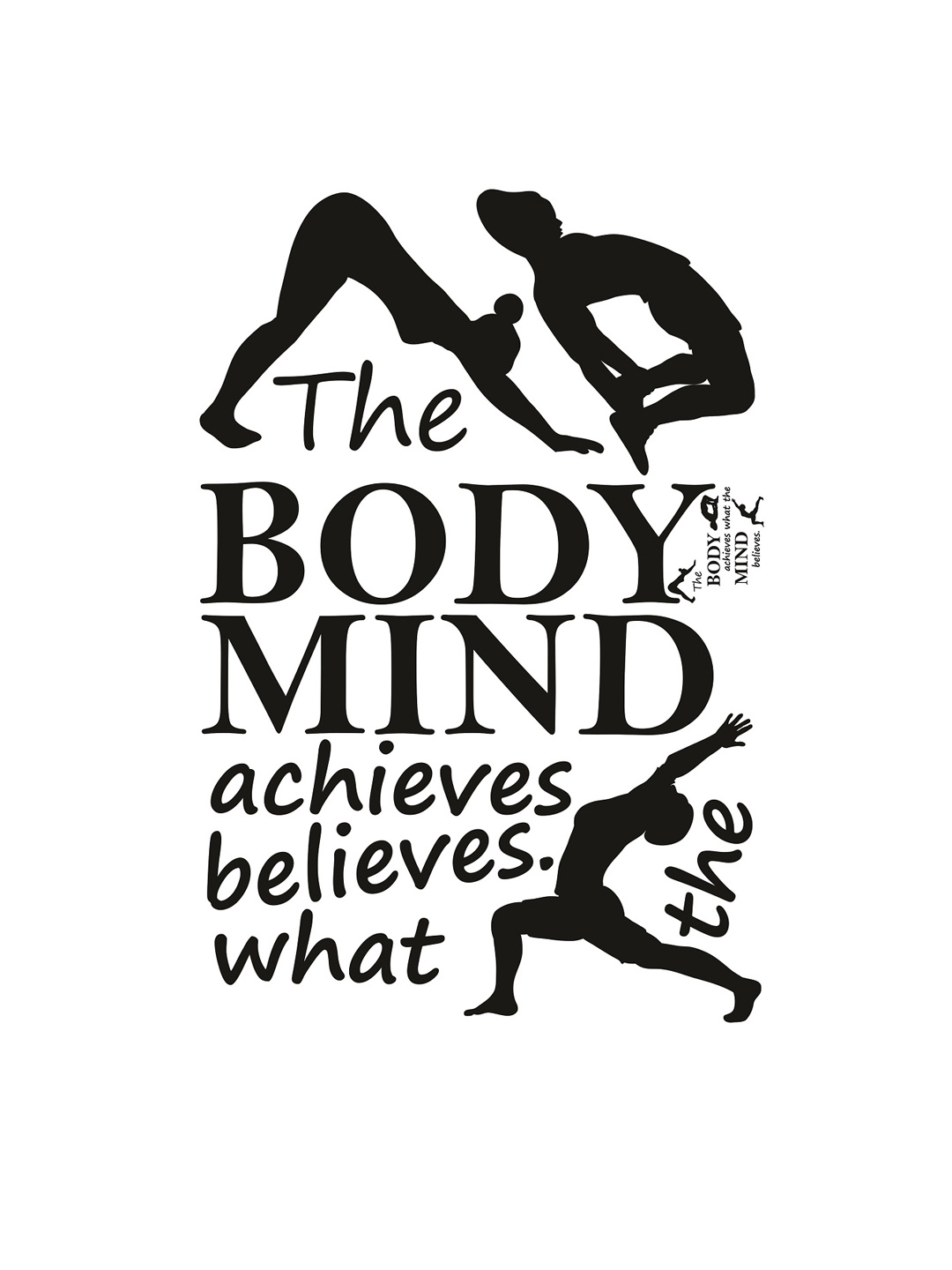 

WALLSTICK Black Yoga Poses Large Vinyl Wall Sticker