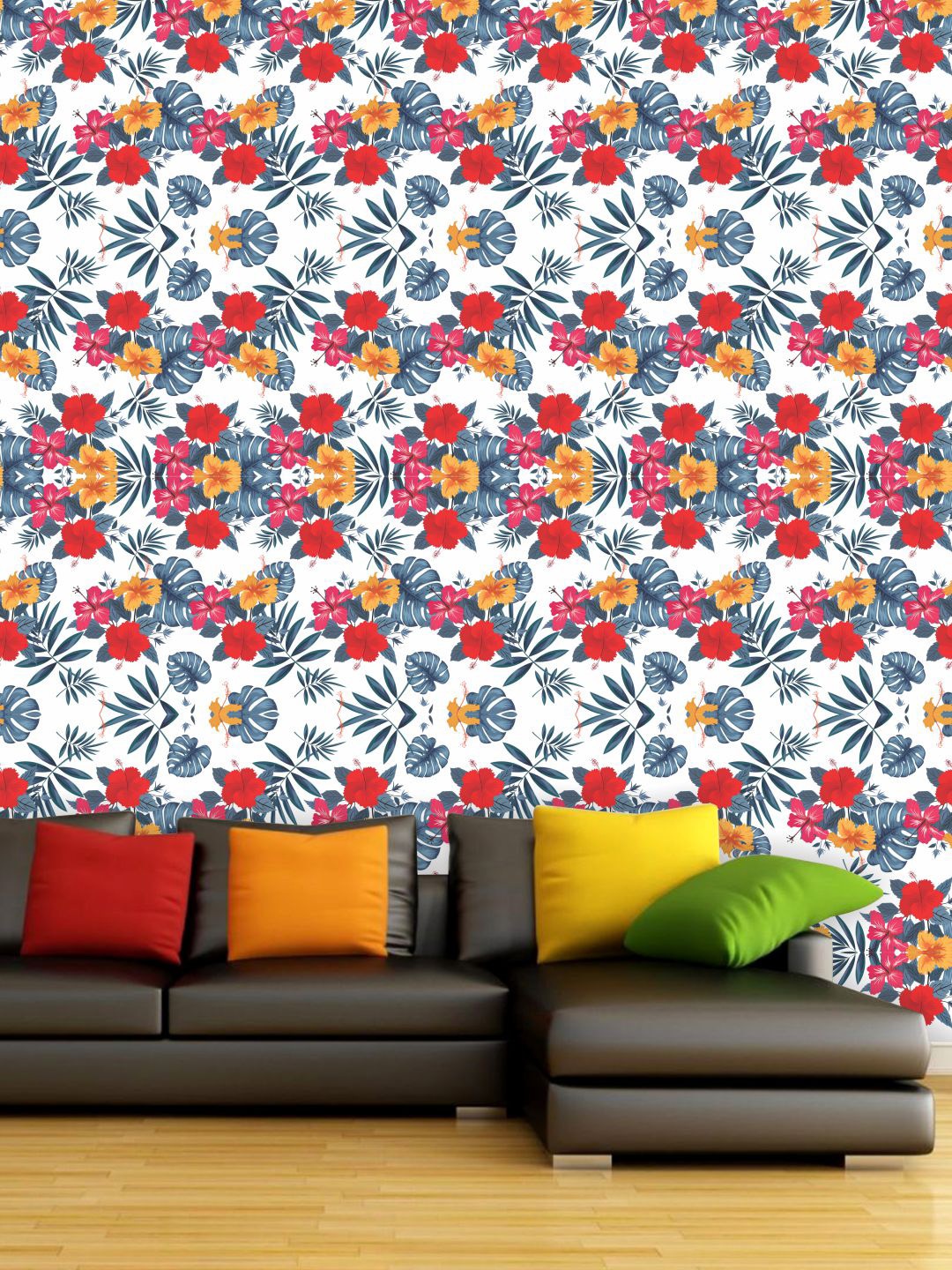 

PAPER PLANE DESIGN Red & Blue Floral Waterproof Vinyl Wallpaper