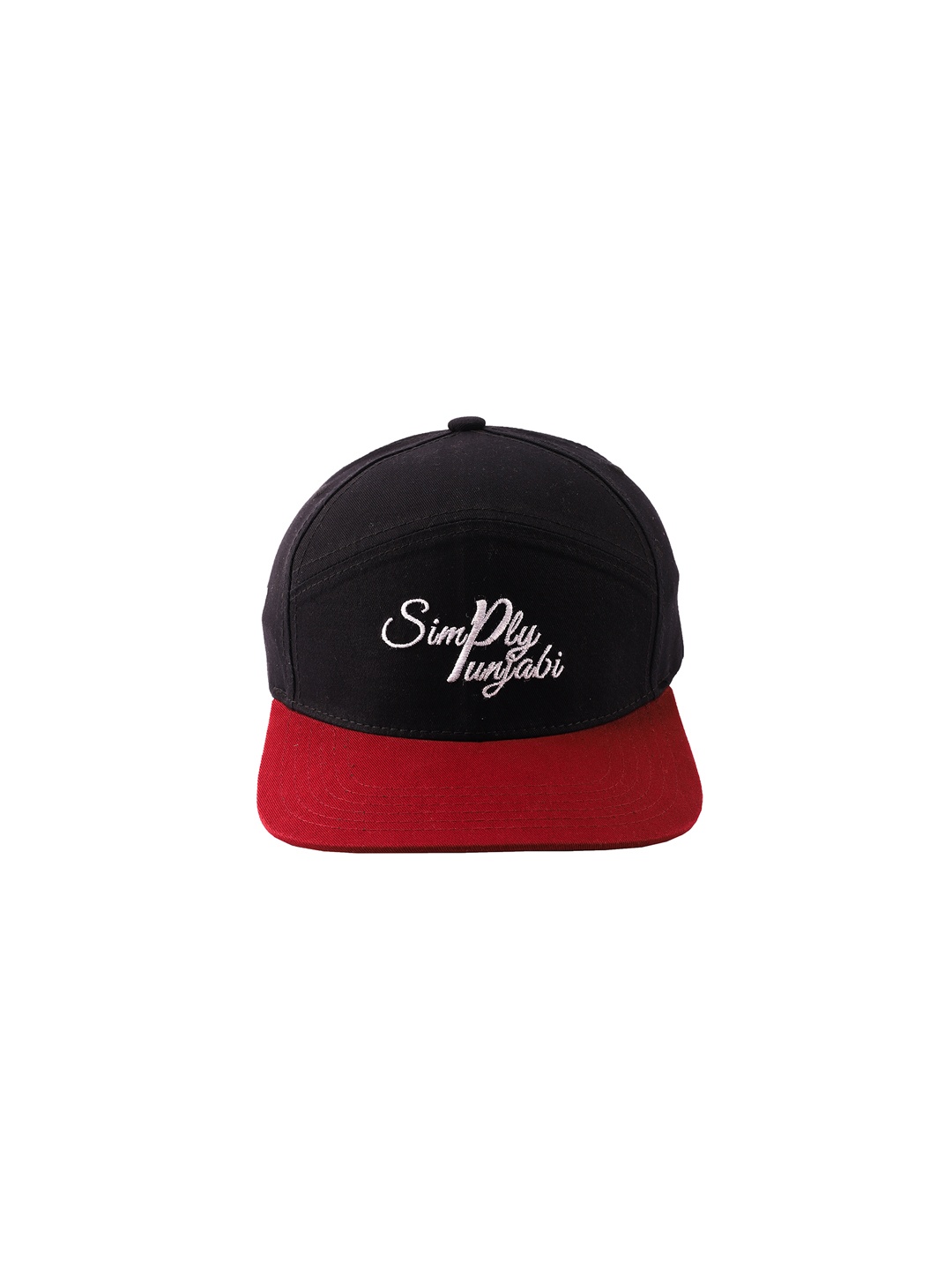 

Cap Shap Unisex Black & Red Colourblocked Snapback Cap