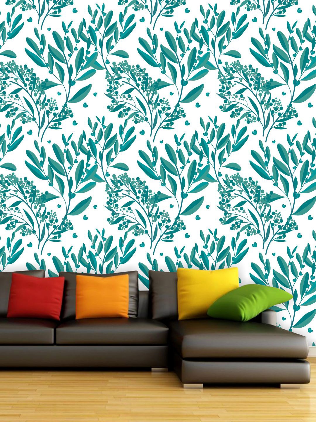 

PAPER PLANE DESIGN White & Teal Blue Floral Waterproof Vinyl Wallpaper