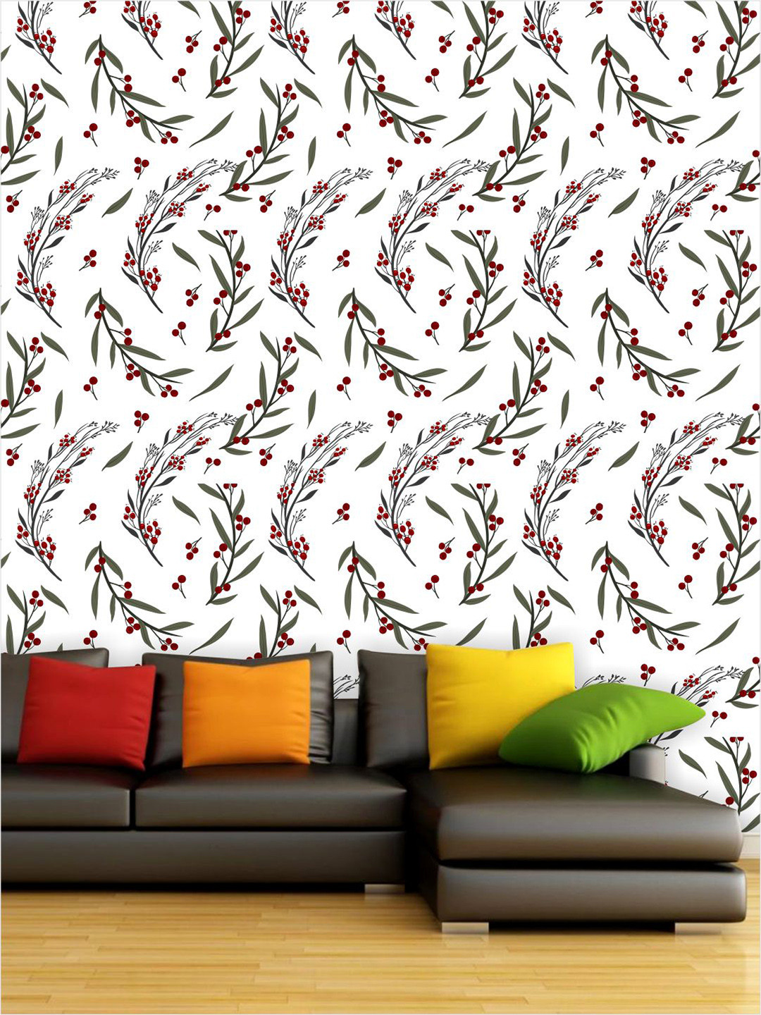 

PAPER PLANE DESIGN White & Red Floral Waterproof Vinyl Wallpaper