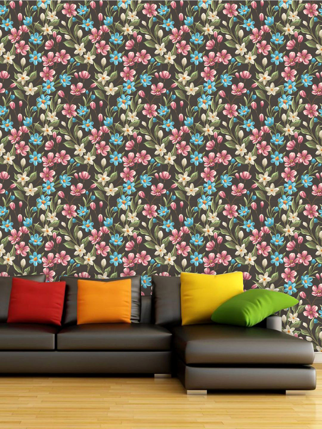 

PAPER PLANE DESIGN Black & Pink Floral Waterproof Vinyl Wallpaper