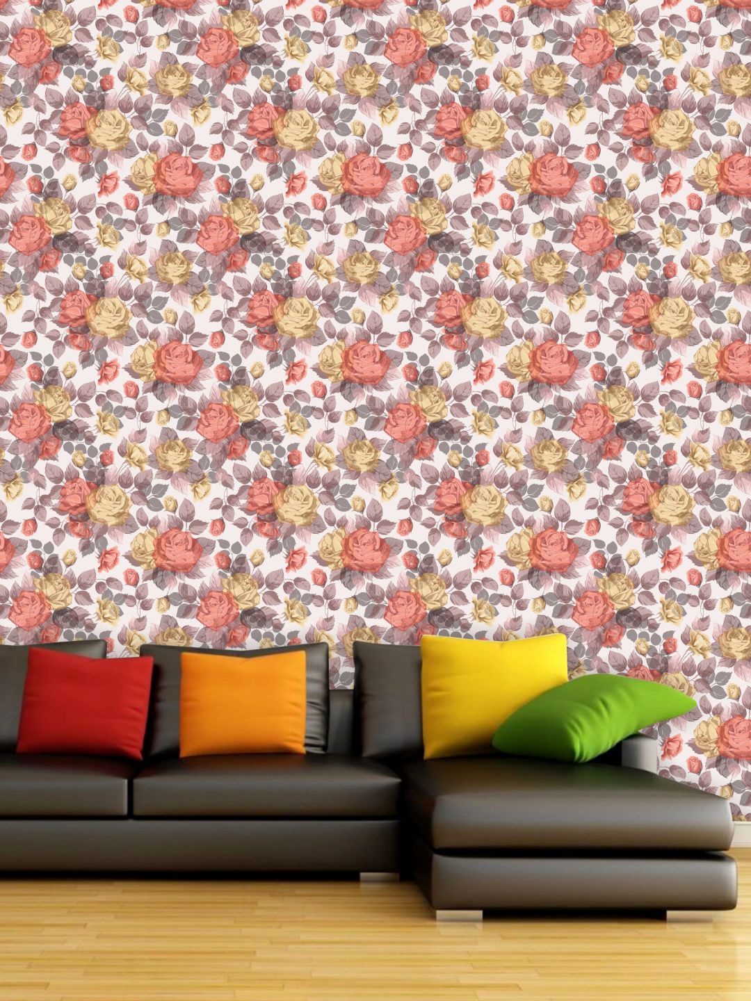 

PAPER PLANE DESIGN Red & Brown Floral Waterproof Vinyl Wallpaper