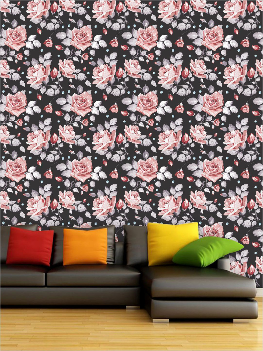 

PAPER PLANE DESIGN Black & Pink Floral Waterproof Vinyl Wallpaper