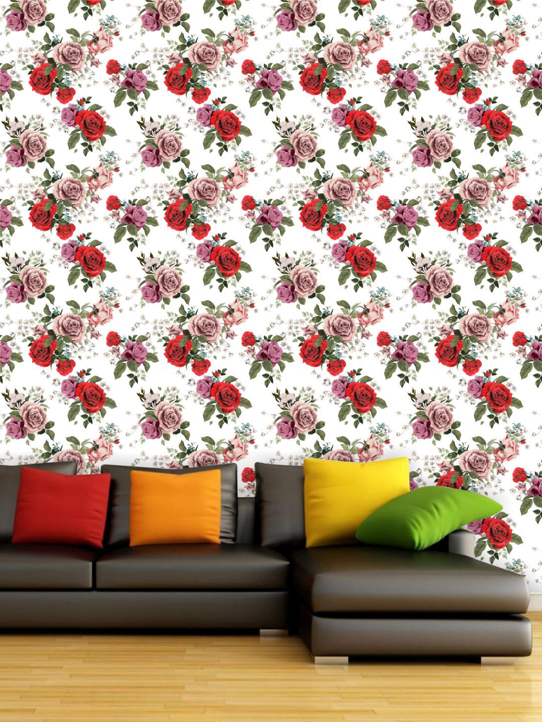 

PAPER PLANE DESIGN Red & Purple Floral Waterproof Vinyl Wallpaper
