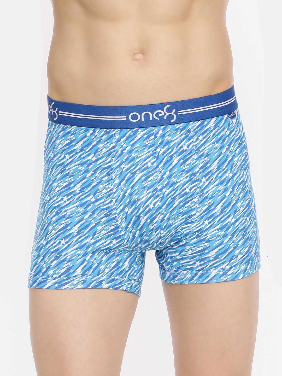 

one8 by Virat Kohli Men Blue & White Printed Premium Stretch Trunk 215-WHT-BLU